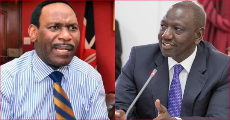 Collaged photos of MCSK CEO Ezekiel Mutua (l) and President William Ruto (r).